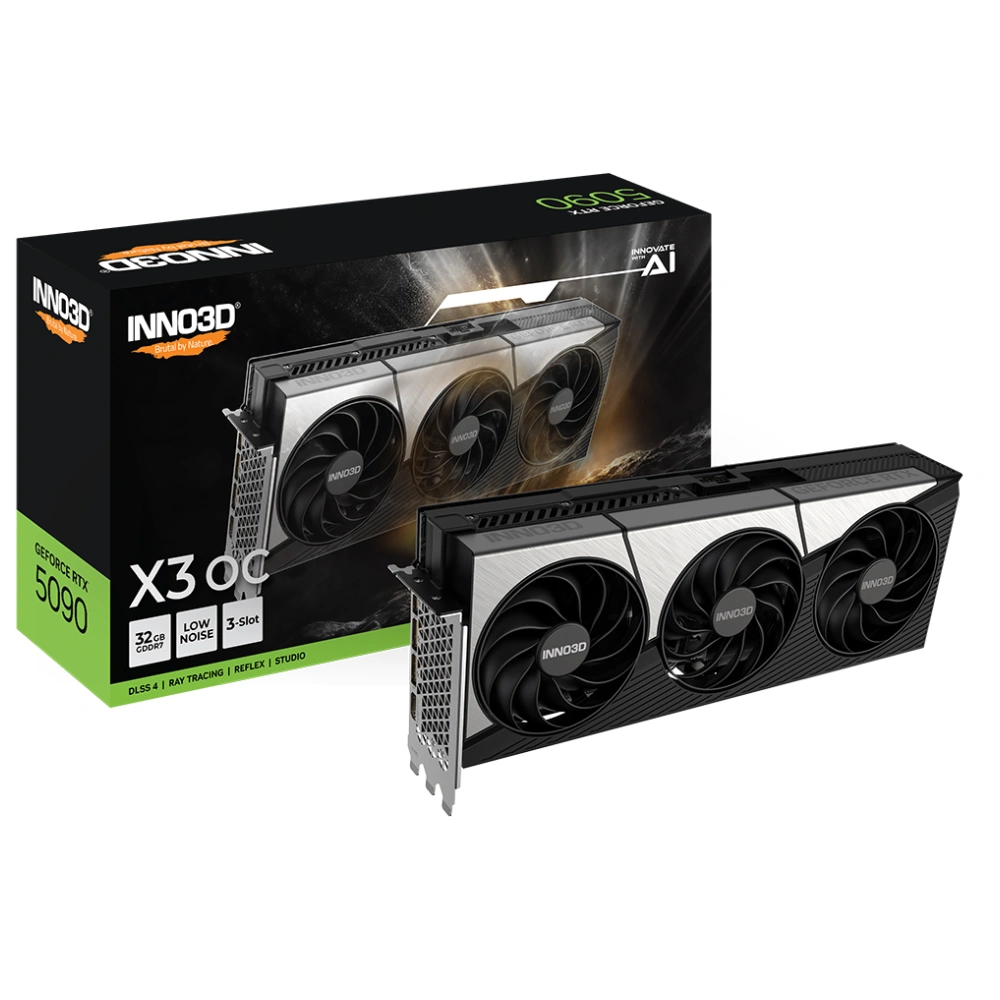INNO3D Nvidia Graphic Card RTX 5090 32GB DDR7 X3 OC Triple Fan view 3